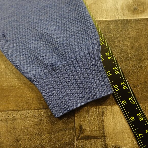 Faconnable wool quarter zip pullover sweater men's XXL blue - Picture 7 of 13